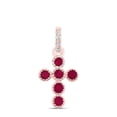thumbnail image 1 of GND 180004 0.012 CTW Diamond Ana M 0.125 CT Red RU Natural Gem Cross Pendant, 1 of 1