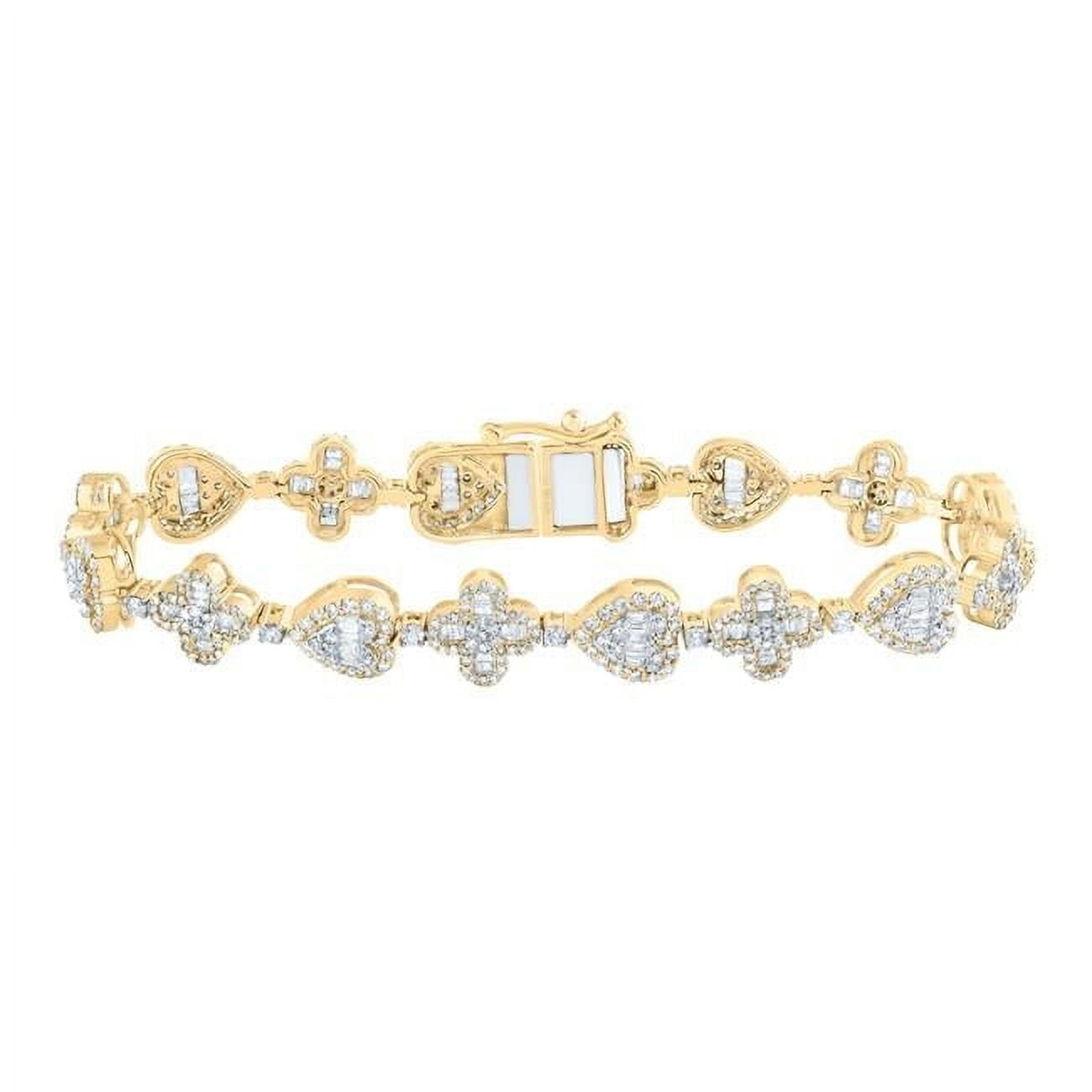 GND 185872 7 in. 3.2 CTW Diamond NK Clover Heart Ladies