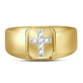 thumbnail image 1 of GND 49755 0.05 CTW 10KT Yellow Gold Mens Round Diamond Cross Band Ring, Size 10, 1 of 1