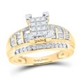 thumbnail image 1 of GND 78922 0.87 CTW 10KT Yellow Gold Womens Princess Diamond Cindys Dream Cluster Bridal Wedding Engagement Ring, Size 7, 1 of 1