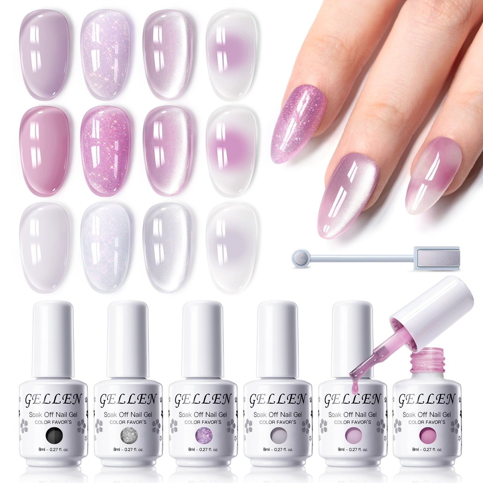 10-teiliges Cat Eye UV Gel Magnet Set – 5-in-1 Magnetstift + 9 Magnetplatten, Für Nageldesign Zuhause Oder Salon