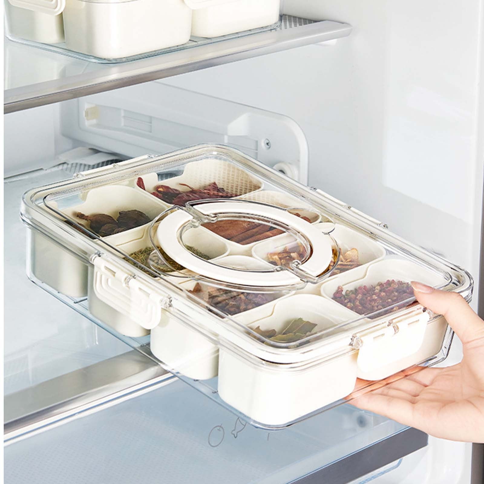 Aazon.co | Aokk Divided Serving Tray With Lid And Handle Snackle Box