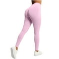 thumbnail image 1 of GNFQXSS High Waist Yoga Pants Butt Lift Seamless Stretchy Activewear Comfortable Fitness Casual Sportswear for Women for Running Exercise and Yoga Pink L, 1 of 7