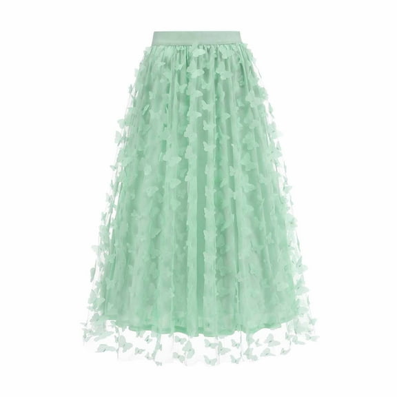 GNFQXSS Tiered Tulle Skirt Elastic Waist Design Lightweight Fabric for Themed Parties Events Green XXL