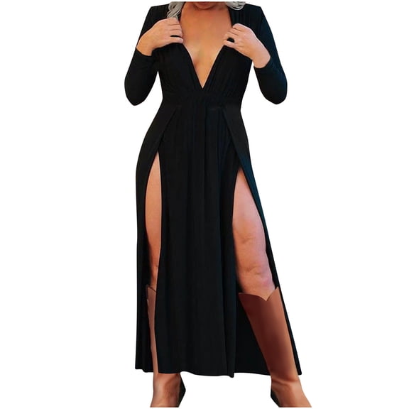 GNFQXSS Women's High-Waisted Renaissance Dress Elegant V-Neck Long Sleeve Solid Color Comfy Casual Fashionable for Parties and Daily Wear Ideal for Family and Black XL