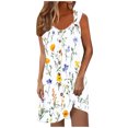 thumbnail image 1 of GNFQXSS Women's Printed Strap Mini Dress Pull On Comfortable Weekend Wear Gradient Pattern Soft Flowy Lightweight Design Beige XL, 1 of 7