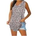 thumbnail image 1 of GNFQXSS Womens Crew Neck Tank Top Leopard Print Loose Sleeveless Tunic Casual Lightweight Summer Beach Top Hot Pink S, 1 of 6