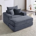 GNIXUU 42.5" Oversized Chair with Ottoman, Corduroy Chaise Lounge