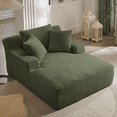 thumbnail image 1 of GNIXUU 50" Oversized Chaise Lounge Sofa Chair Indoor, Modern Corduroy Sleeper Sofa Cloud Couch with 3 Soft Pillows, Comfy Single Seat Floor Sofa for Living Room, Apartment, Office (Green), 1 of 7