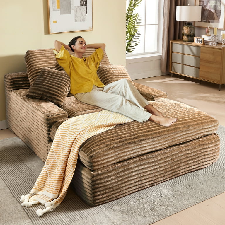 Chaise Fluffy Reading Chair Ovios 67'' Chaise Lounge Chair Indoor