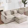 thumbnail image 1 of GNIXUU 76.7" Oversized L-Shaped Cloud Couch, Modern Chenille Modular 2 Seater Loveseat Sofa with Ottoman, Comfy Deep Seat Sectional Couches with Pillows for Living Room,Apartment,Office,Camel, 1 of 2