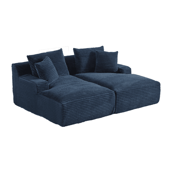 GNIXUU 78"Oversized Double Chaise Lounge Indoor, Corduroy Sleeper Sectional Couch, Upholstered Boneless Cloud Sofa Deep Seat, Comfy Plush Chair Bed for Living Room