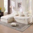 thumbnail image 1 of GNIXUU 98.8” Modular Sectional Sofa, Cloud Boneless Couch with Deep Seat Chaise, Comfy Corduroy L-Shape Convertible Modern Sponge Compression Sofas for Living Room,Bedroom,Office,Beige, 1 of 5