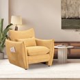 thumbnail image 1 of GNIXUU Chenille Oversized Accent Armchair, 35.8 " Wide Comfy Upholstered Reading Armchairs with Removable Pillows & Side Pockets, Modern Lounge Chairs for Small Living Room, Bedroom, Office,Yellow, 1 of 6