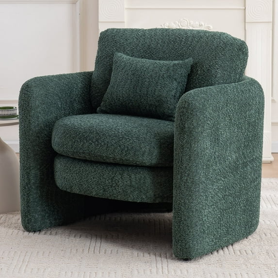 GNIXUU Chenille Oversized Accent Armchair ,35 " Wide Comfy Reading Armchairs with Thickened Backrest and Cushion, Modern Lounge Chairs Deep Seat for Living Room, Bedroom, Office,Green