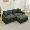 thumbnail image 1 of GNIXUU Corduroy Cloud Sectional Couch, Modular Oversized Loveseat Sofa with Ottoman, Cup Holders & USB Port, Comfy 2 Seater Love Seat for Living Room Small Space, 82.7"W, Green, 1 of 7