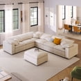 thumbnail image 1 of GNIXUU Modular Sectional Sofa Set for Living Room,Oversized 7 Seater Corner Couch with Removable Ottoman,Modern L Shaped Convertible Sleeper with Chaises for Office,Spacious Space,Beige, 1 of 6