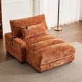 thumbnail image 1 of GNIXUU Oversized Chaise Lounge Reading Chair ,Indoor Comfy Sleeper Sofa with USB Ports, Cup & Phone Holders, Chenille Cloud Bed for Living Room, Bedroom, Office, Apartment,Orange, 1 of 7