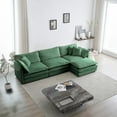 thumbnail image 1 of GNIXUU Oversized Sectional Fabric Sofa Set,111.5" Modern Large Sofa Cloud Couch for Living Room, Chenille Comfy Modular Sofa Sleeper with Movable Ottoman & Cushions,Green, 1 of 2