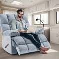 thumbnail image 1 of GNMLP Oversized Velvet Recliner Chair,Manual Soft Armchair with Phone Holder for Bedroom,Private cinema-Light Blue, 1 of 7