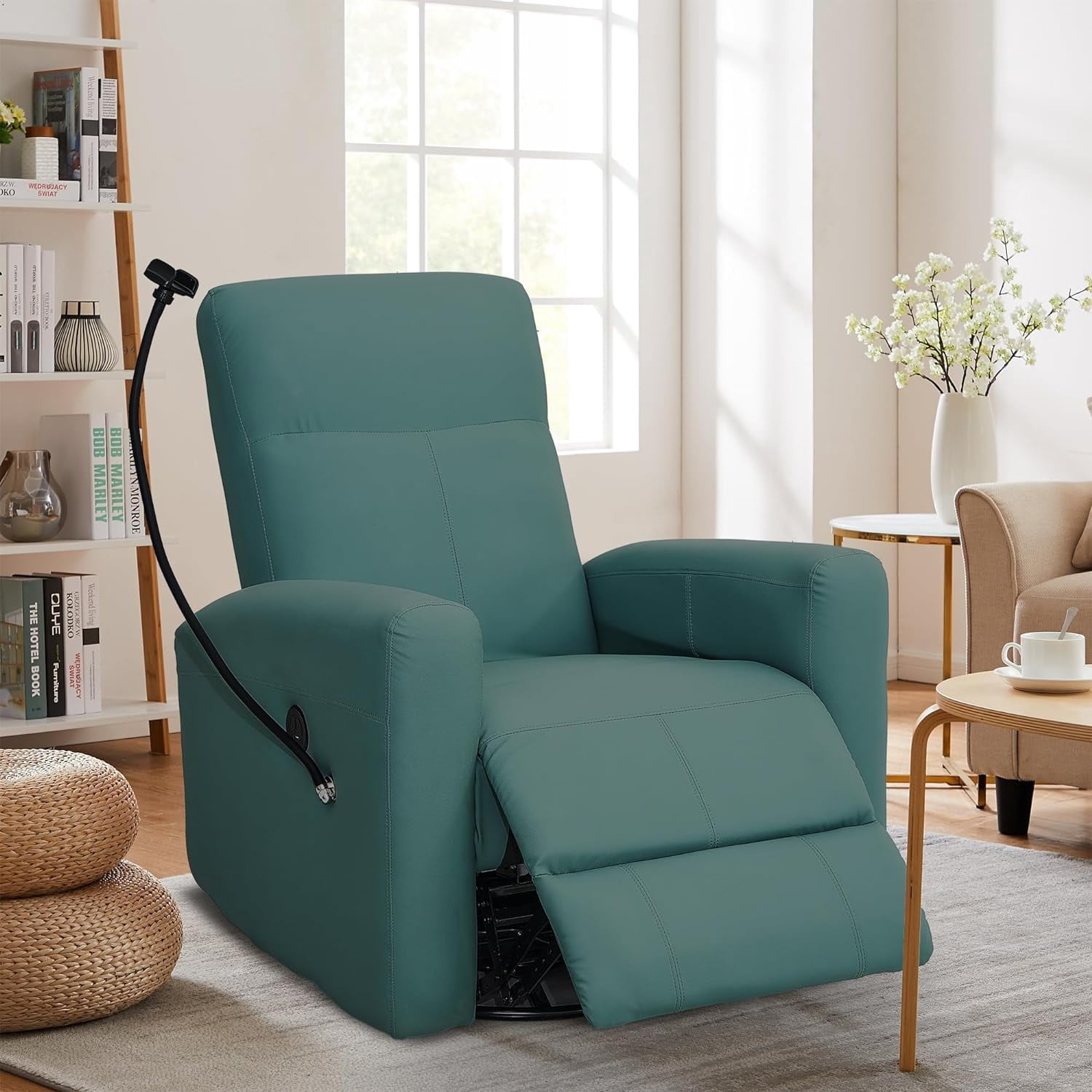 Turquoise Rocker Recliner GNMLP Power Recliner Chair,Swivel Rocking Chair with USB Port&Phone ...