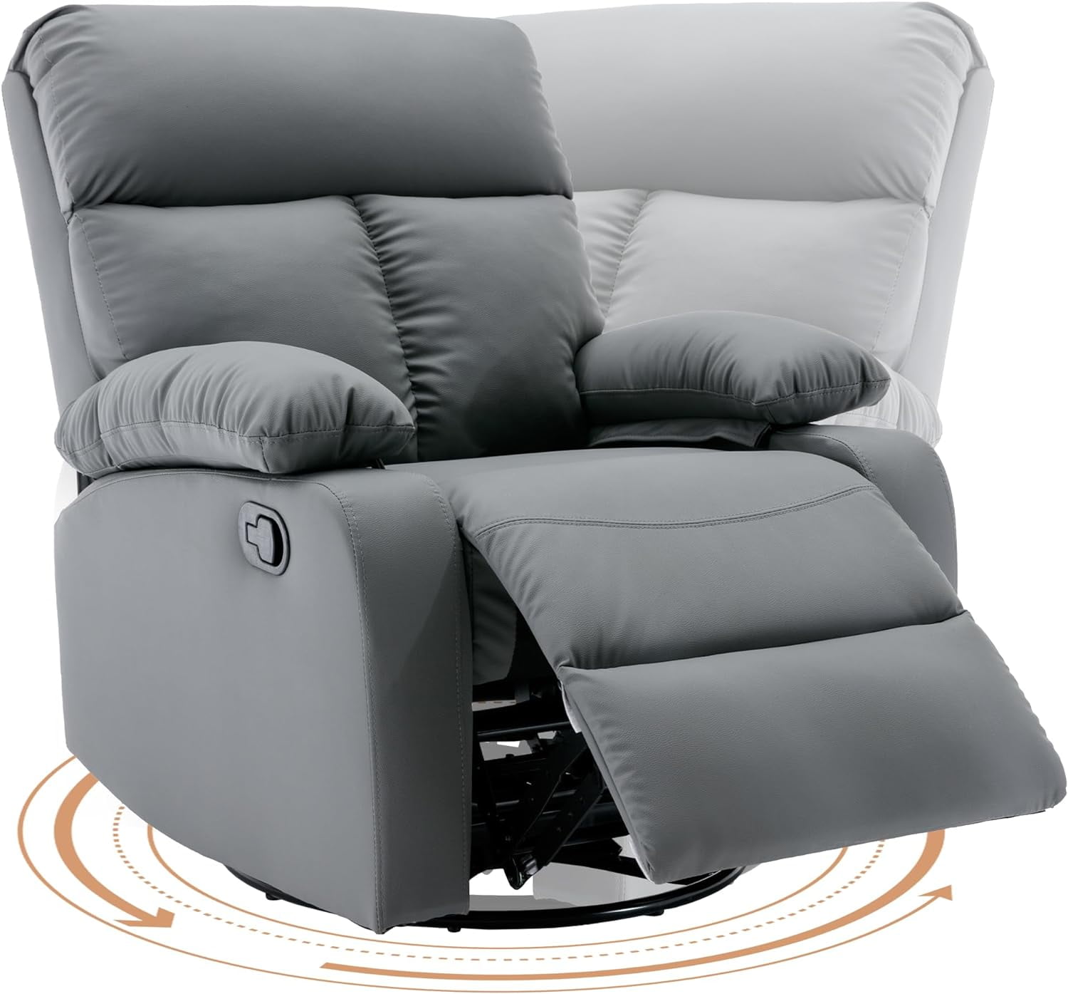 GNMLP Small Recliners for Small Space,360°Swivel＆30°Rocking Chair with