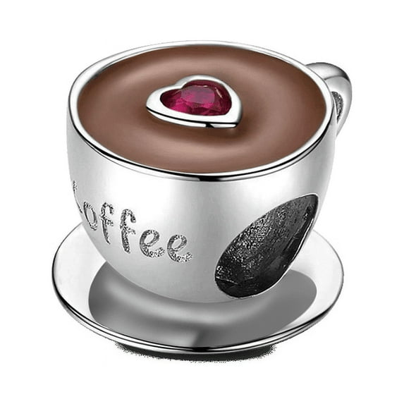 GNOCE Afternoon Coffee Charm Bead 925 Sterling Silver Charms Jewelry Gift For Women Girls Wife Daughter Fit Snake Chain Bracelets/Necklace