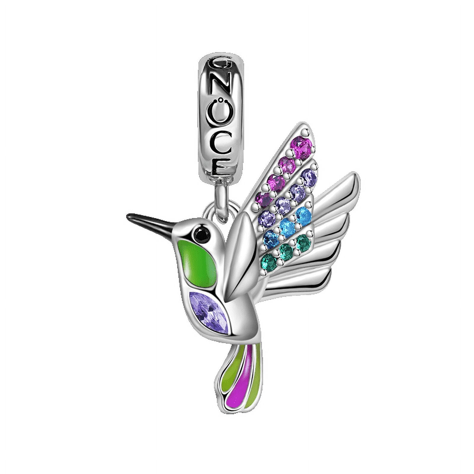 GNOCE Openable Easter Egg Pendant Charm With Heart Dangle - 925 Sterling Silver Colorful Enamel Charm