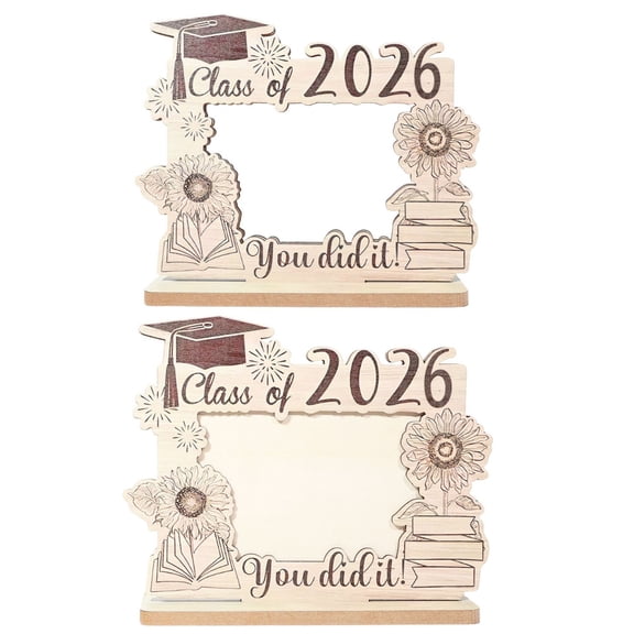 GNOIX Class of 2026 Graduation Picture Frame-"you did it" Sign, Wooden Graduation Photo Frame, Collage Graduation Photo Frames for Graduation Students, 6.49x7.08Inch