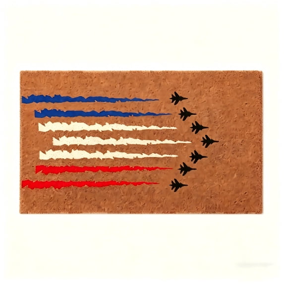 GNOIX Independence Day Anniversary Coir Doormat, Outdoor Welcome Door Mat, Patriotic Independence Day Floor Mat Non Slip Heavy Duty for Front Door Porch Indoor Outdoor Decor