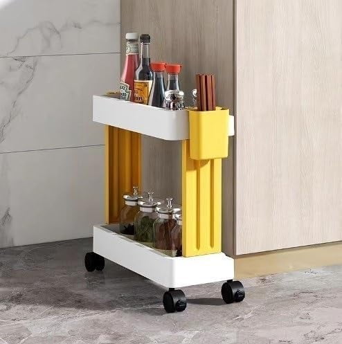 GNOLY Folding Storage Rack Shelf Rack Trolley Bathroom Kitchen Gap ...
