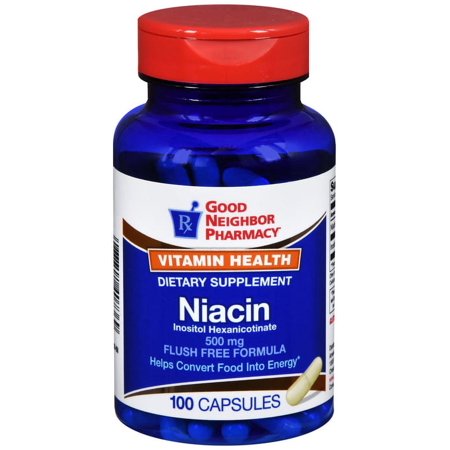 GNP Niacin 500mg, 100 Capsules