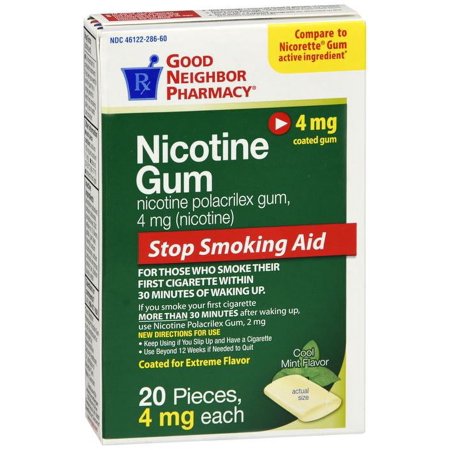 GNP Nicotine Mint Flavored Gum 4mg, 20 CT