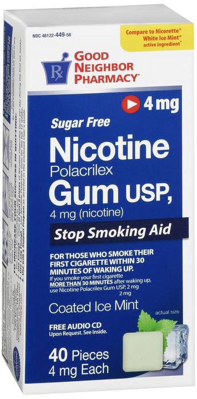 SILVER ROD PHARMACY GNP Nicotine Mint Flavored Gum 4mg, 40 CT