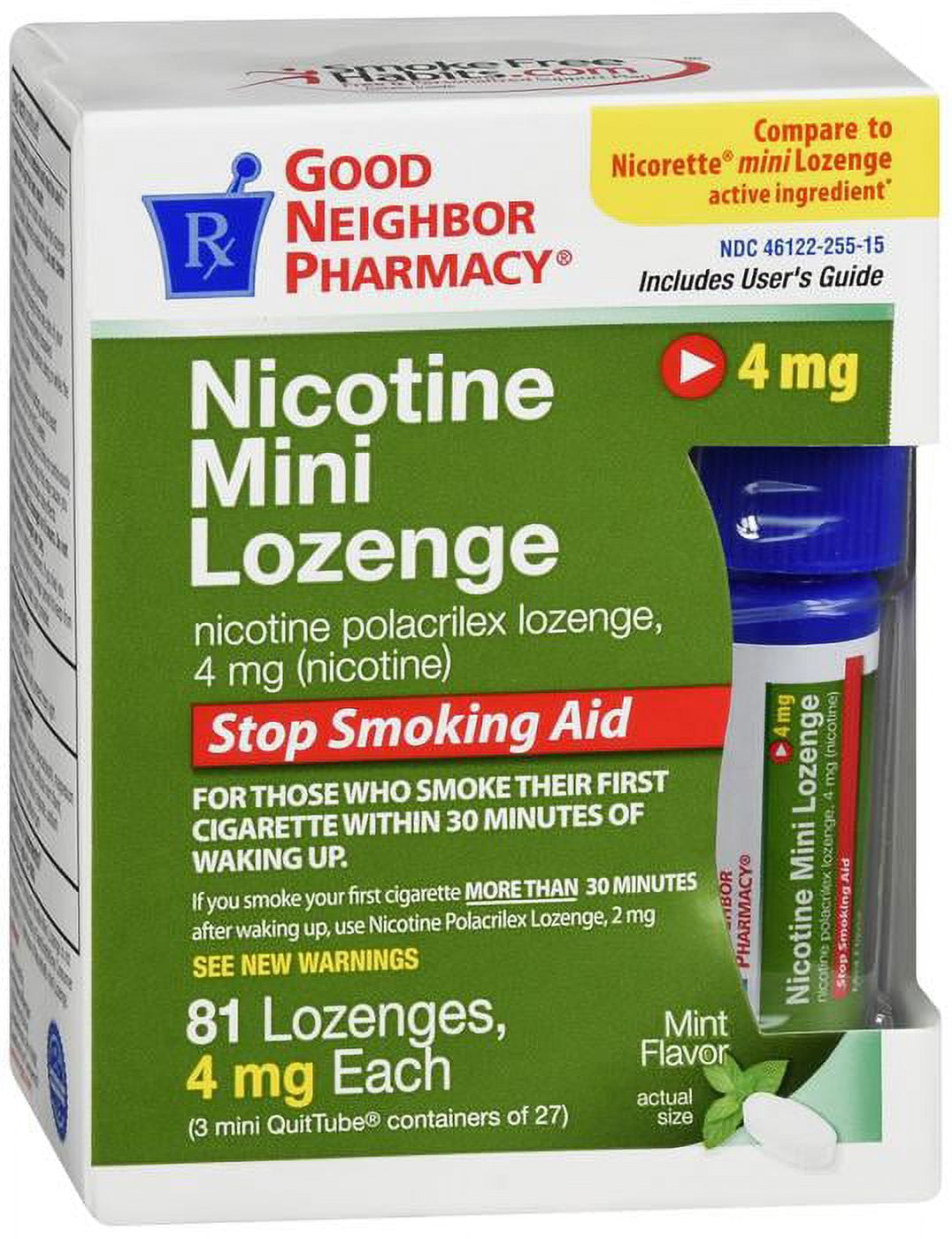 SILVER ROD PHARMACY GNP Nicotine Mint Lozenge Mint Flavored 4mg, 81 CT