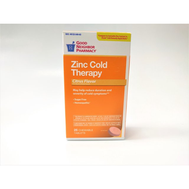 GNP Zinc Cold Therapy Citrus Flavored, 25 Chewable tablets