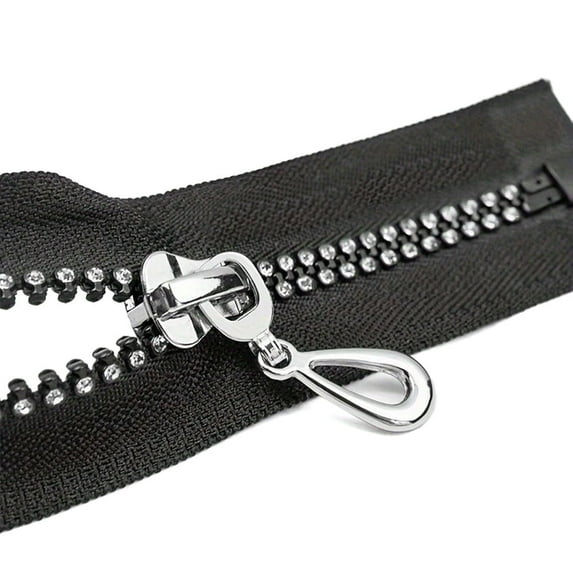 YM YOUMU 2PCS Rhinestone Nylon Zippers Zip Sewing Craft DIY