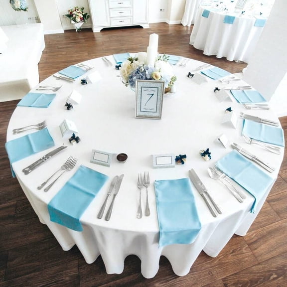 GNWZCUYSNS 10 Pack Round Tablecloths 90Inch - Circle Bulk Linen Polyester Fabric Washable Table Cloth Cover for Wedding Reception Banquet Birthday Party Buffet Restaurant