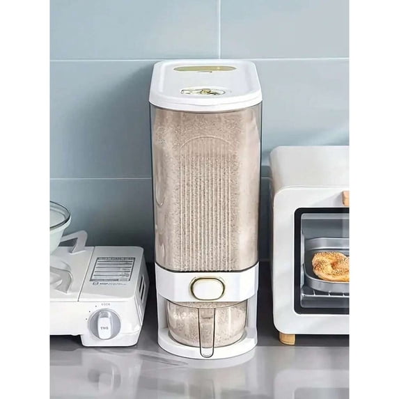 Container For Cabinet GNWZCUYSNS 22 Lbs Rice Dispenser, Rice Container With Measuring Cup ...