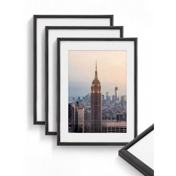 GNWZCUYSNS 3-Piece Set 30x40 Inch Black Aluminum Photo Frame, Slim Metal Frame with Acrylic Glass Pad, Wall Mountable or Desktop Display, Home Decor, Christmas/Valentine's Day Gift