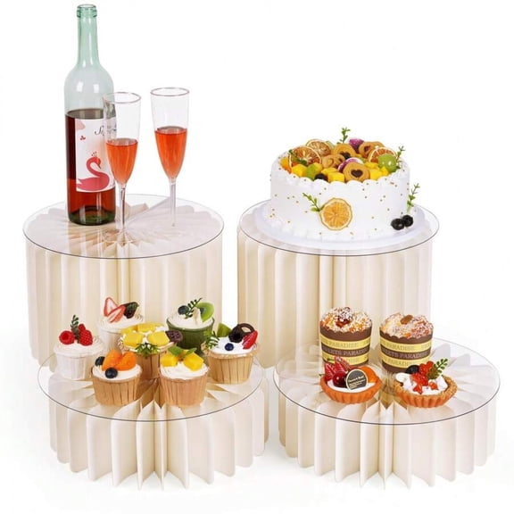 GNWZCUYSNS 4-piece buffet table riser set, foldable food display rack, buffet table food riser, tall cake stand, dessert table display set, cupcake stand, cupcake display rack