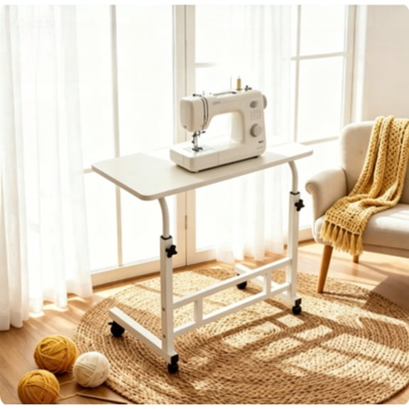 GNWZCUYSNS Adjustable Automatic Height Movable Table, - for Sewing and Knitting Supplies, Movable, Multi-Purpose, Folding Table - Strong Load-Bearing Capacity, Reinforced Frame, Lockable Casters
