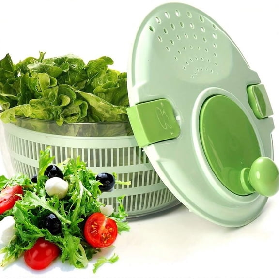 GNWZCUYSNS Large High Speed Salad Spinner with Drain, Bowl, and Colander - Quick And Easy Multi-Use Lettuce Spinner, Vegetable Dryer, Fruit Washer, Pasta and Fries Spinner