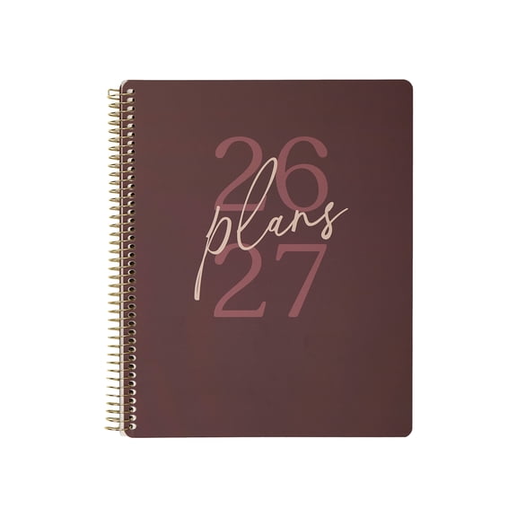 GO BIG 15-Month Planner July 2026September 2027, Large Print, Twin Loop Binding, Big Size, Dashboard Layout, Plum Plans Design