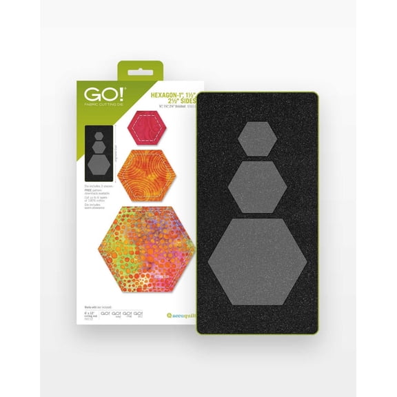 Accuquilt GO! Hexagon-1", 1 1/2", 2 1/2" Sides Die