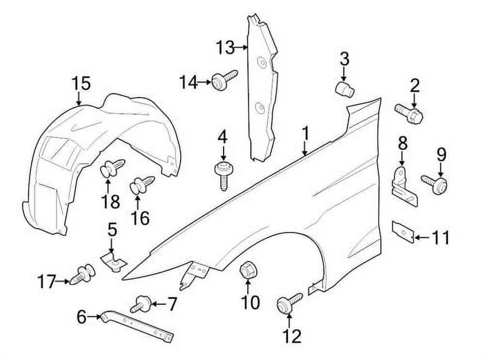 GO-PARTS Replacement for 2015 - 2017 Ford Mustang Front Fender Liner ...