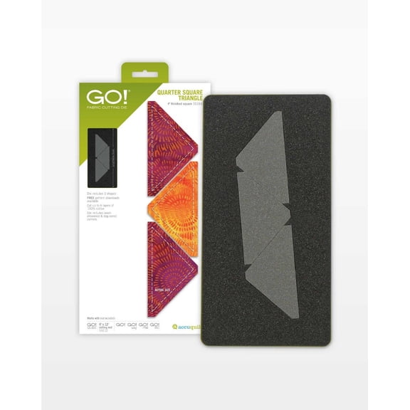 AccuQuilt GO! Quarter Square Triangle-4" Finished Die for Craft Projects, 3 Triangles