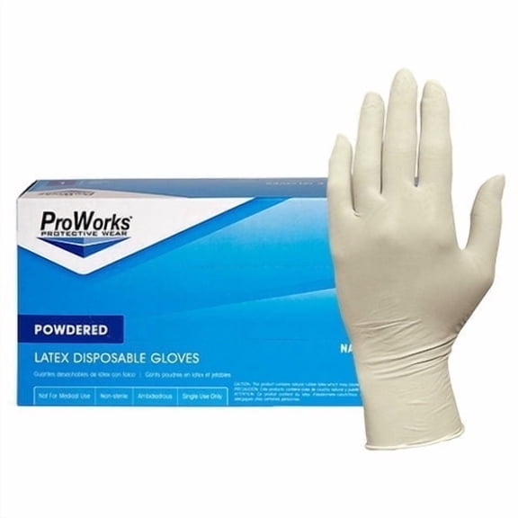 GO RAGS, Hospeco Latex Flexible, Fragrance-Free, Hypoallergenic Disposable Gloves, Large, 100 Count