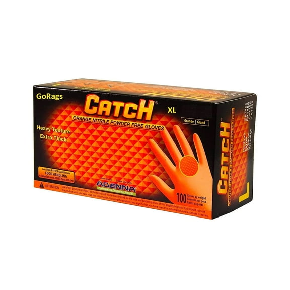 GO RAGS Hospeco Unisex Disposable Orange Gloves, XL, 100-Piece