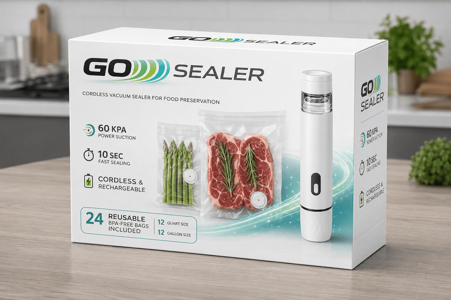 GO SEALER™ Cordless Vacuum Sealer Kit